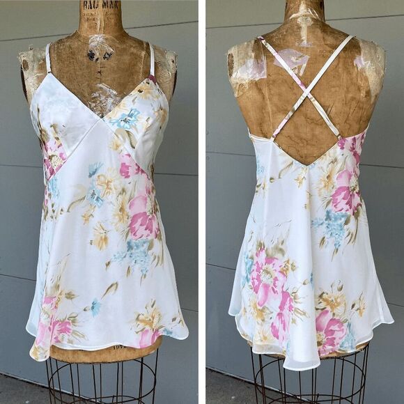 Vintage 1995 Victoria's Secret Collection Chiffon Charmeuse Mini Slip Dress - S - Picture 1 of 6